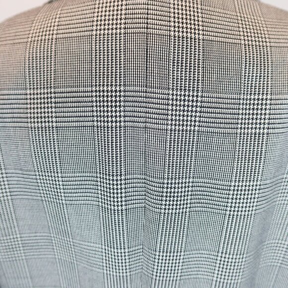 TALBOTS Glen Plaid Wool Blend 2-Button Blazer 8  Black White Preppy Office - Picture 8 of 9